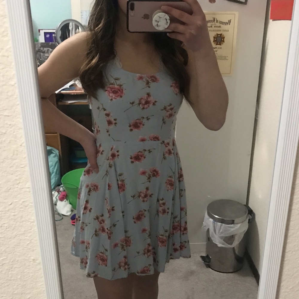 Blue floral dress